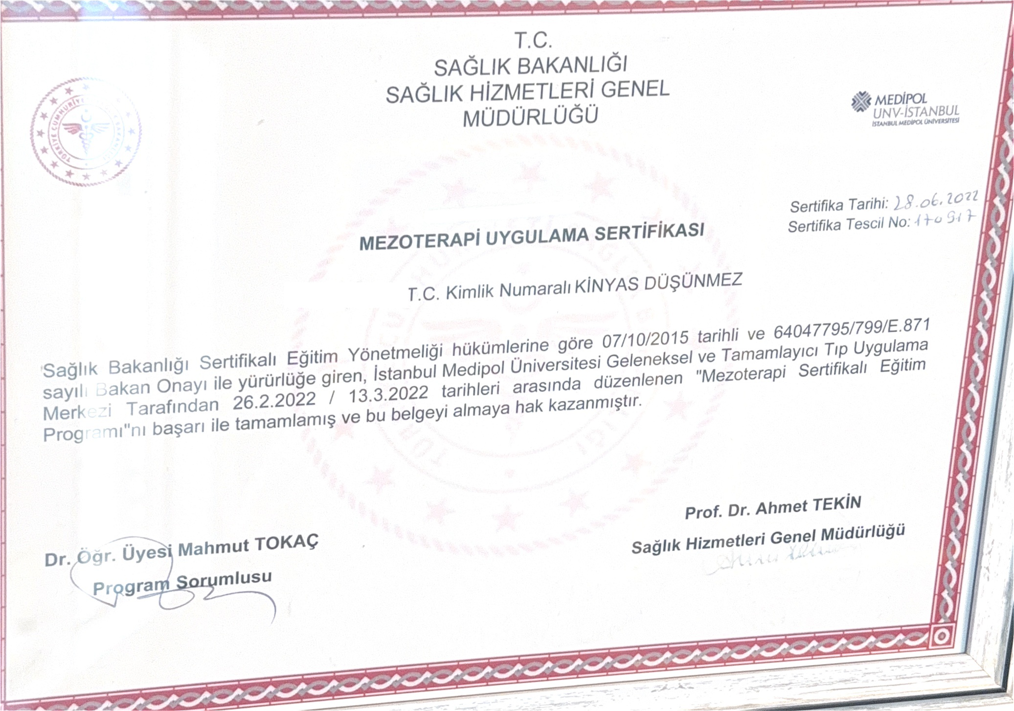 Mezoterapi Sertifikası